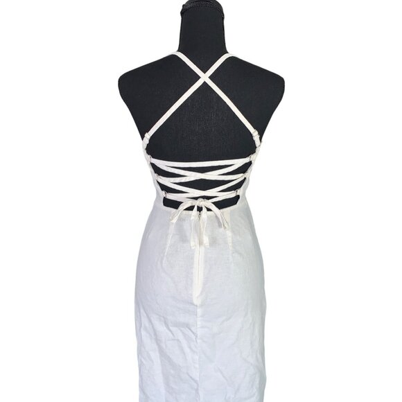 Wild Fable Junior Teens White Sleeveless Square Neckline Midi Dress Size 4 - Picture 7 of 9